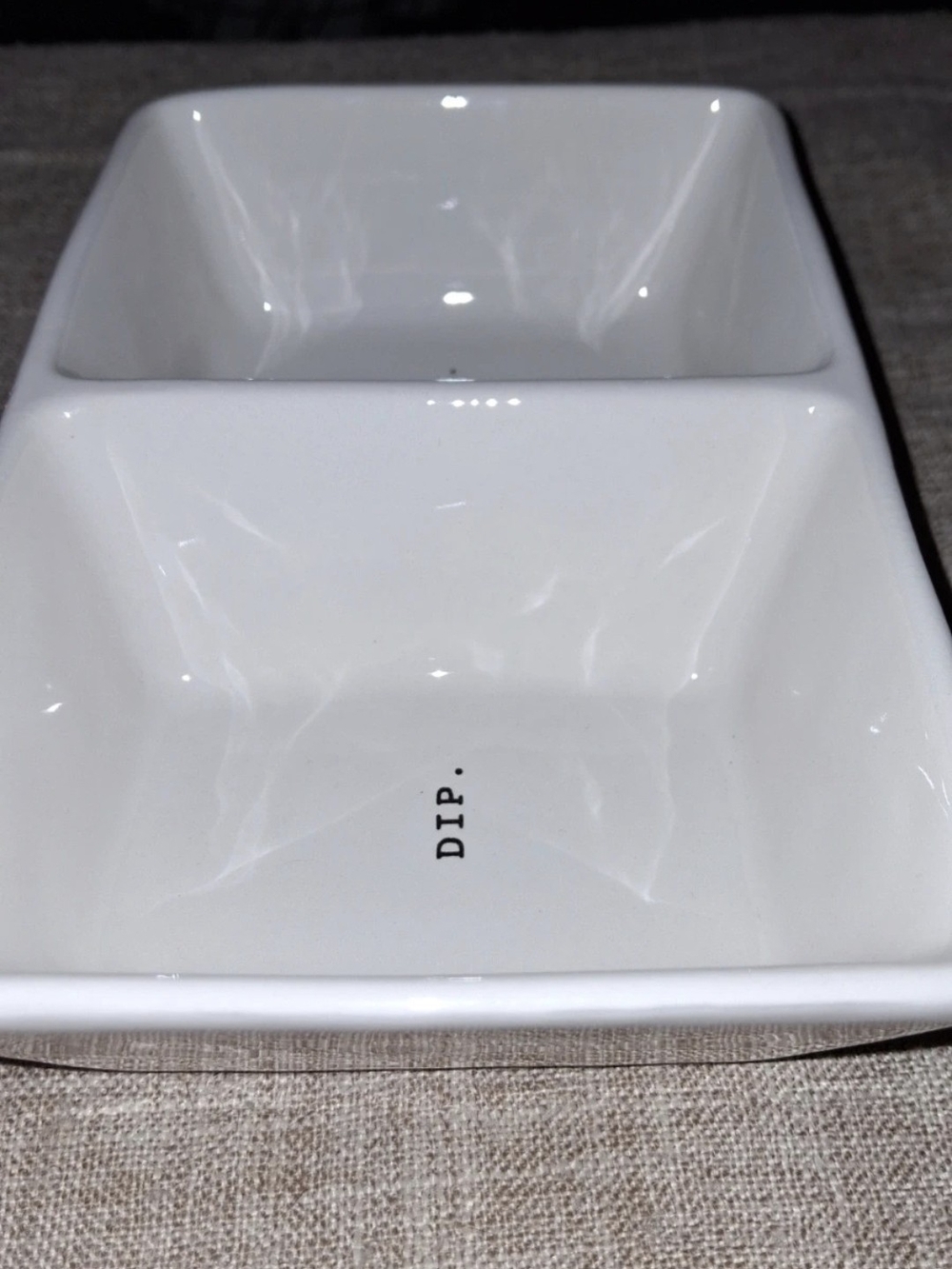 NEW Rae Dunn White 'DIP.' & 'DUNK." Divided Tray - Picture 4 of 4